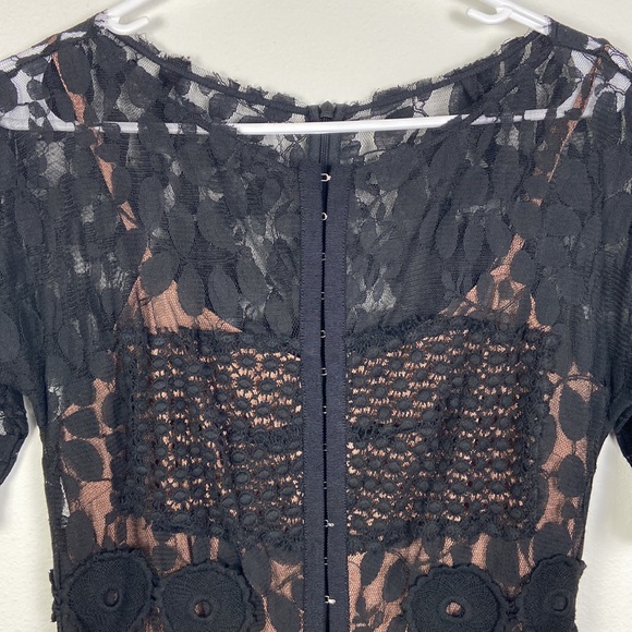 Anthropologie Byron Lars Carissima Sheath Dress Black Women's 8 Elegant Regency - Picture 6 of 10